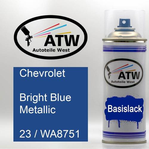 Chevrolet, Bright Blue Metallic, 23 / WA8751: 400ml Sprühdose, von ATW Autoteile West.